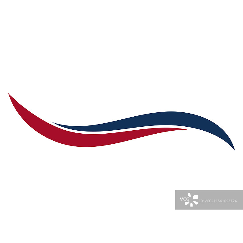 抽象波浪logo设计，采用红色和蓝色元素图片素材
