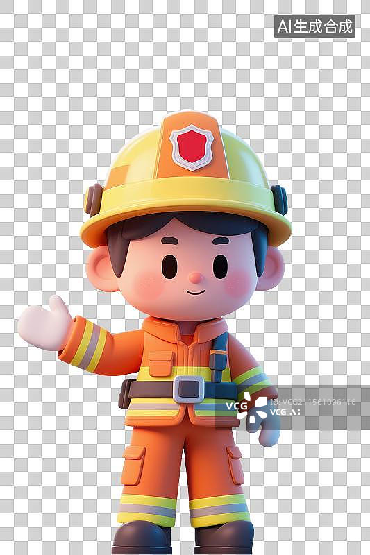 【AI数字艺术】消防员-国际劳动节人物形象插画元素图片素材