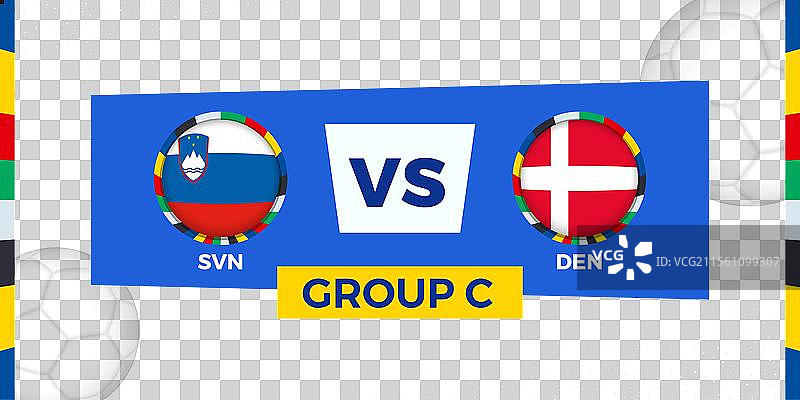 斯洛文尼亚对丹麦的足球比赛在小组赛阶段进行图片素材