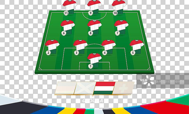 匈牙利队阵容的足球场图片素材