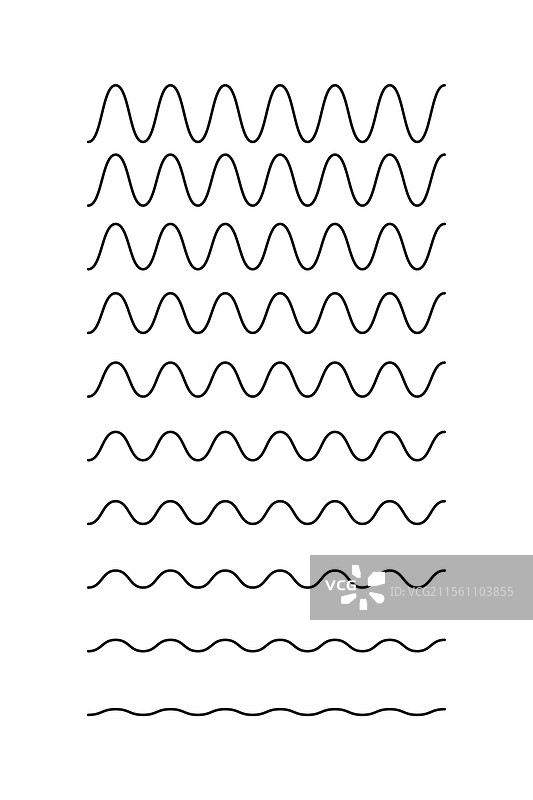 波浪形曲线锯齿状线条起伏边缘图片素材