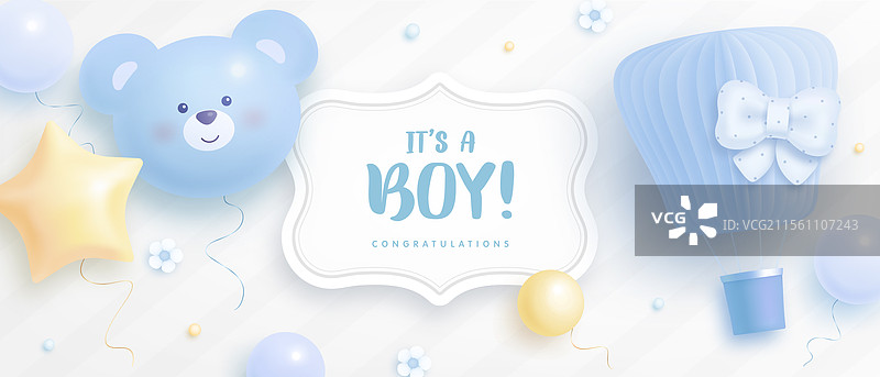 男孩贺卡 EPS图片素材