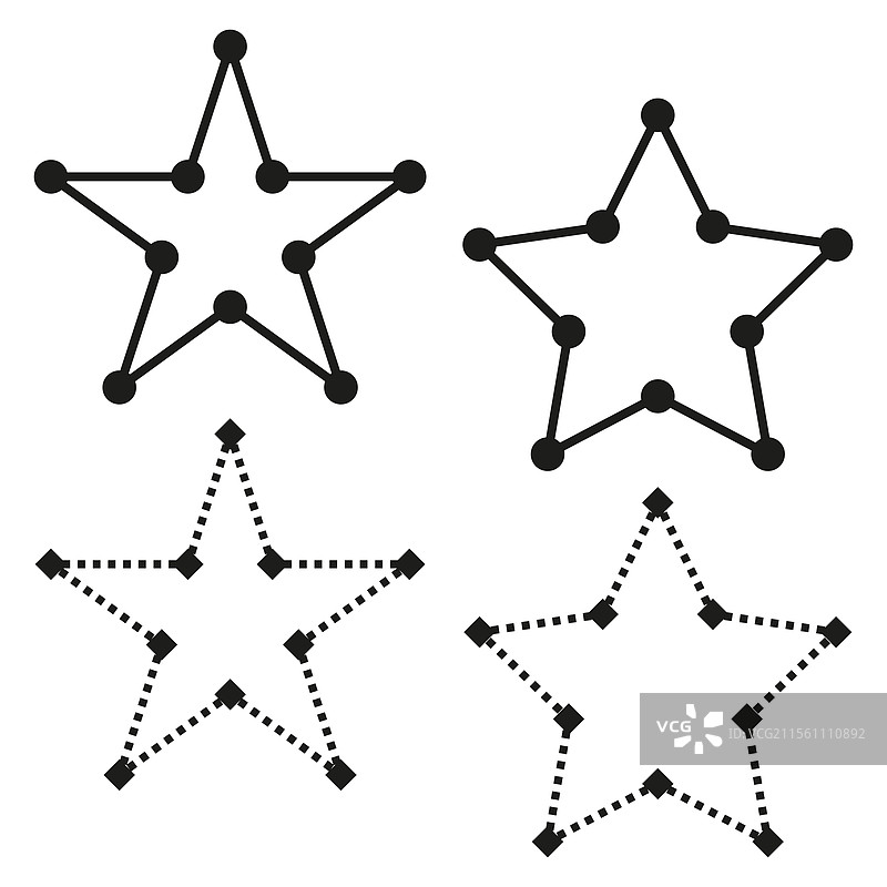 点状星星图标，几何星形，抽象设计图片素材