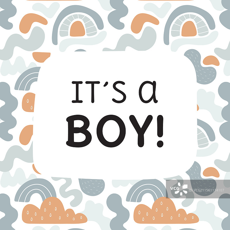 男孩贺卡 EPS图片素材