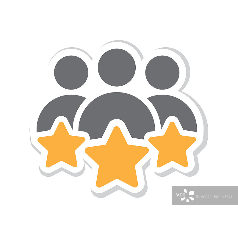 男性与三颗星的评分线条图标图片素材