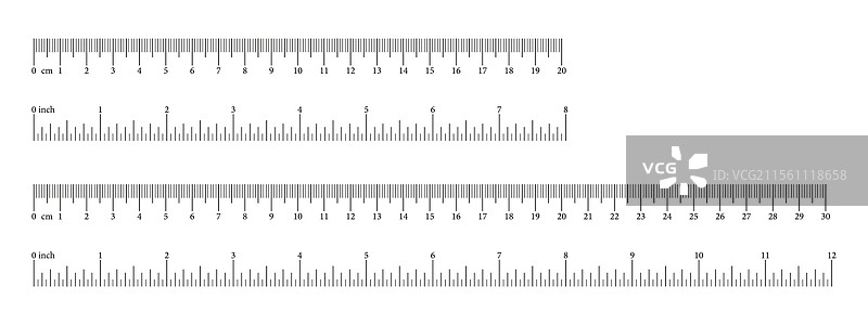 英寸公制尺测量工具模板图片素材