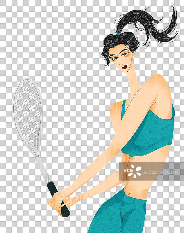 打网球插画元素图片素材
