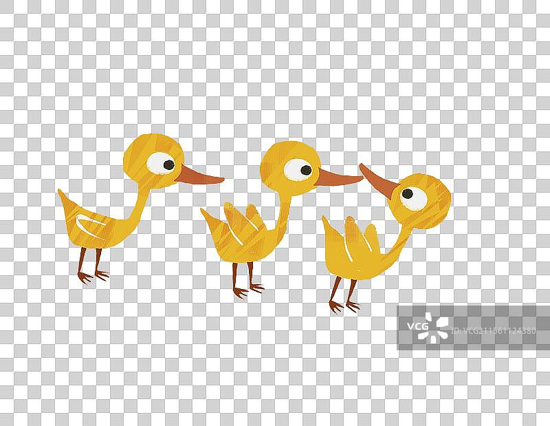 三只鸭子插画元素图片素材