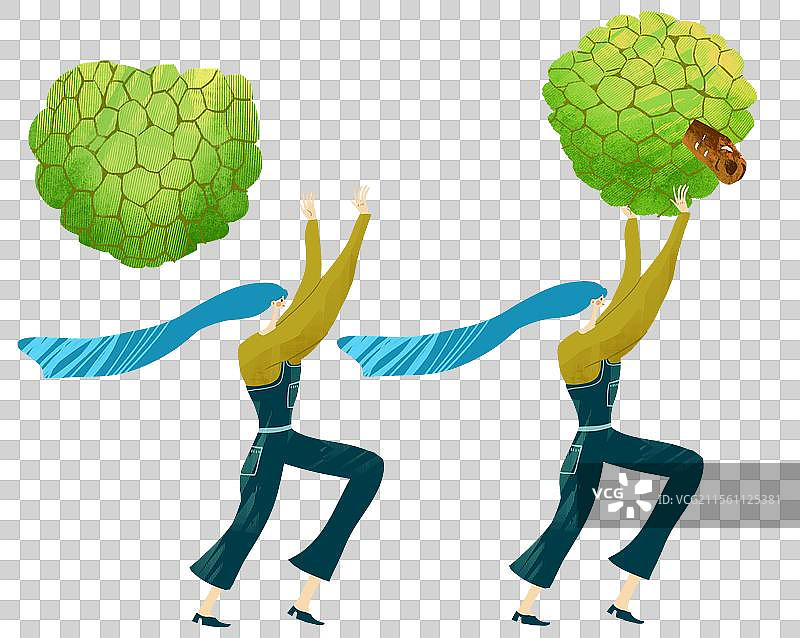 采摘释迦果插画元素图片素材