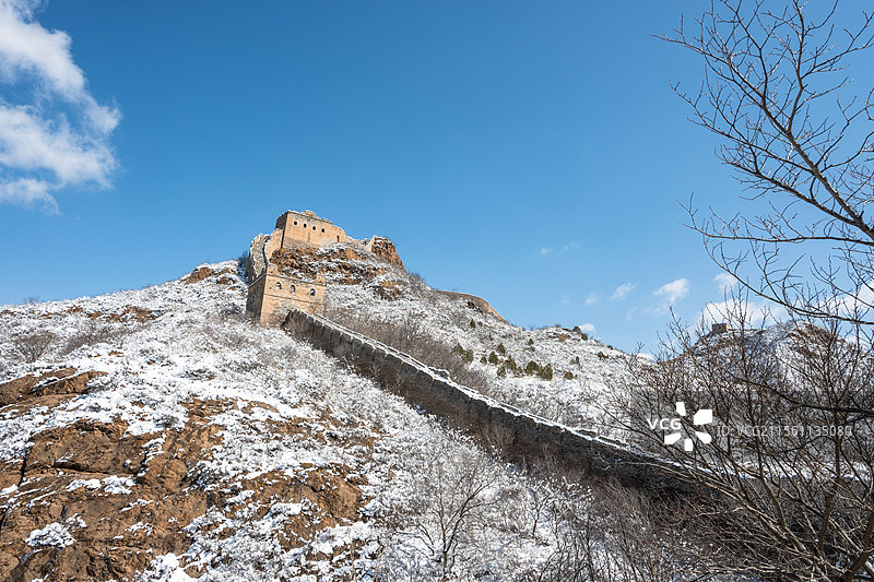 金山岭长城雪景图片素材