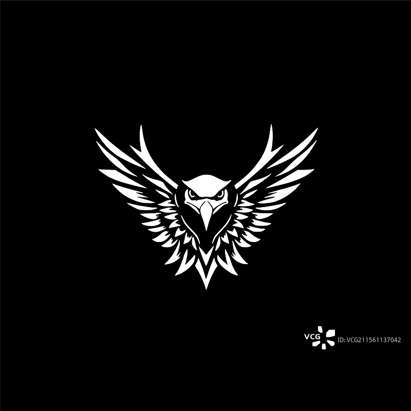 鹰 - 极简和扁平化的标志图片素材