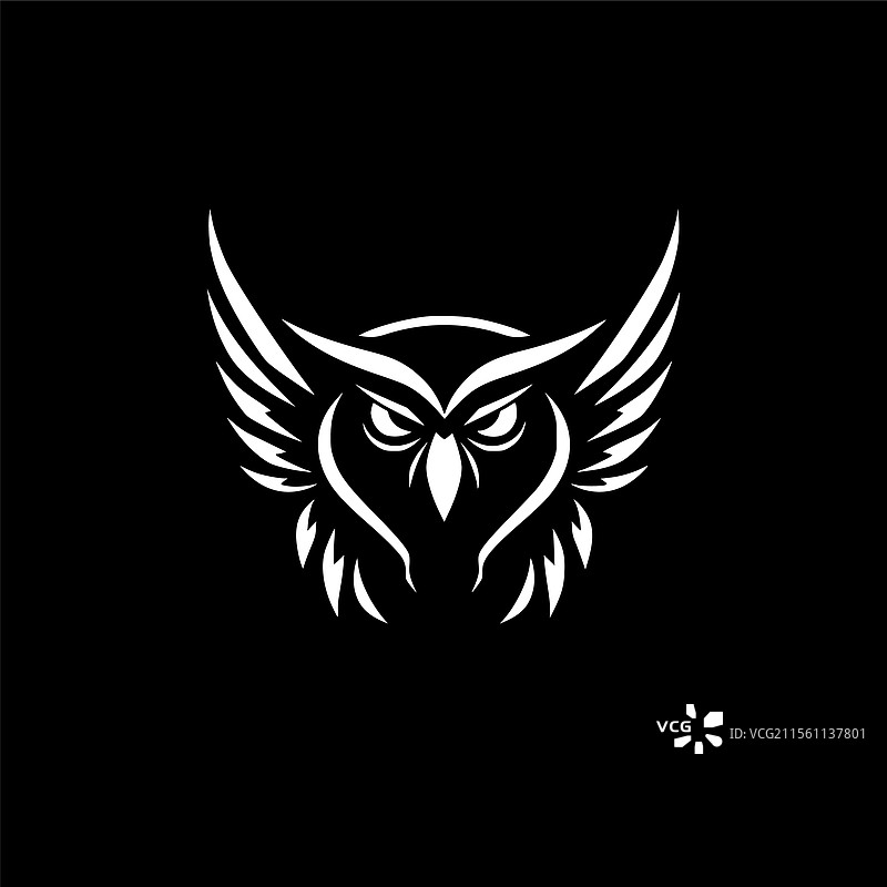 猫头鹰 - 高质量标志 - 适合T恤使用图片素材