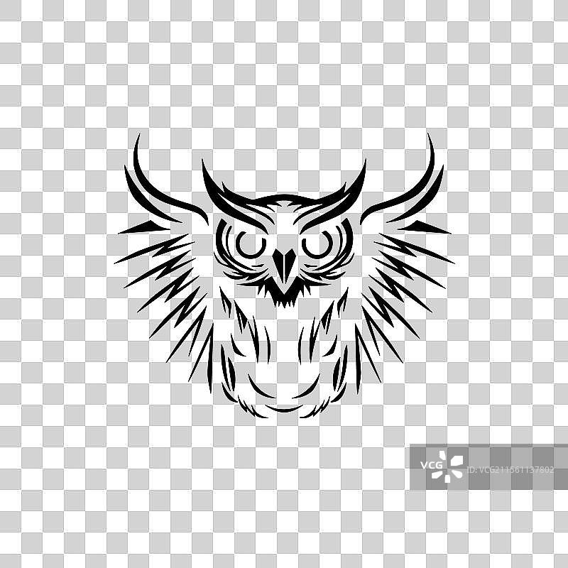 猫头鹰 - 黑白孤立图标图片素材