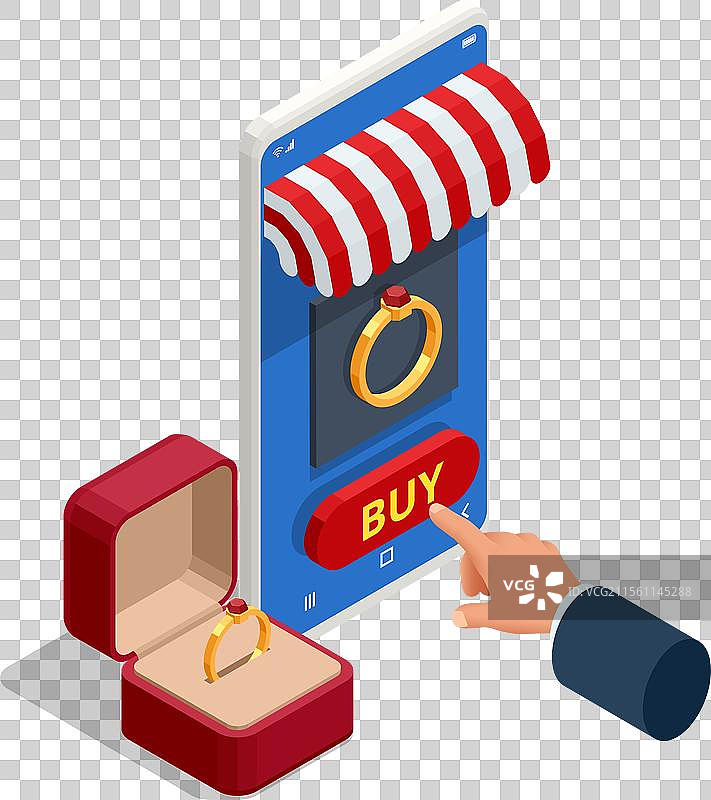 等距优雅的男性珠宝与智能手机图片素材