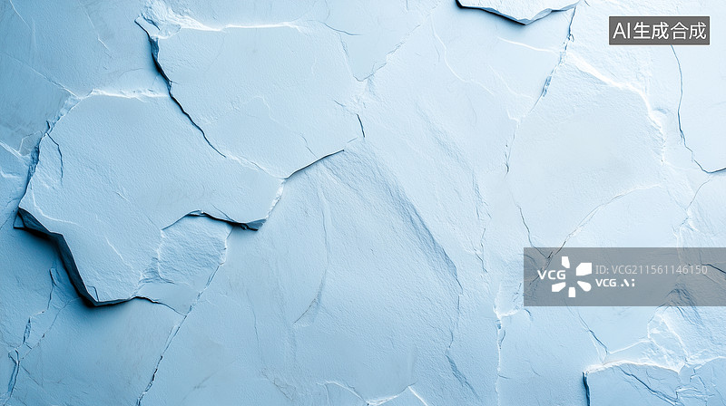 【AI数字艺术】冷调蓝色裂纹的抽象纹理画面图片素材