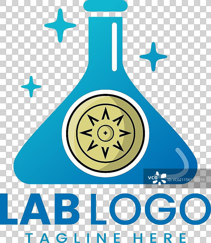 扁平现代简约实验室徽章logo模板图片素材