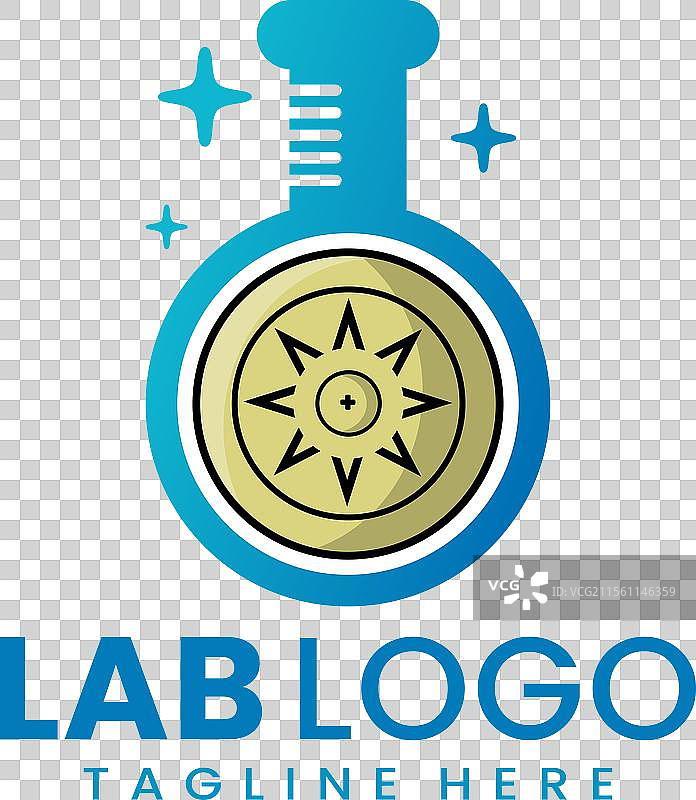 扁平现代简约实验室徽章logo模板图片素材