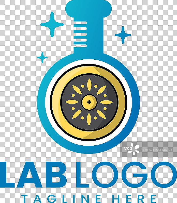 扁平现代简约实验室徽章logo模板图片素材