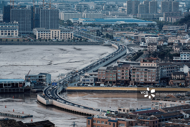 台州温岭石塘小箬村海上公路图片素材