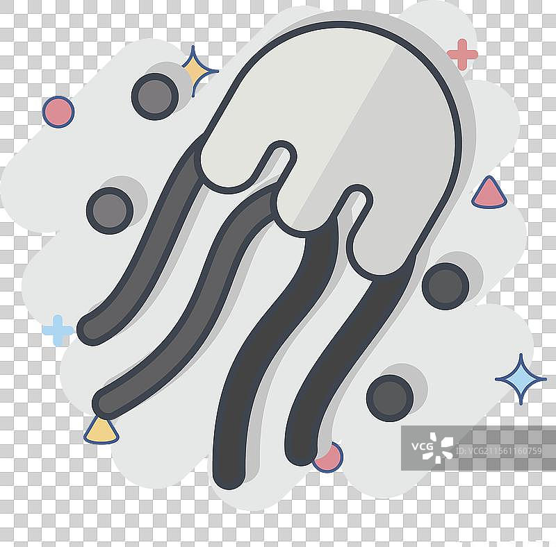 与海鲜相关的图标水母漫画图片素材