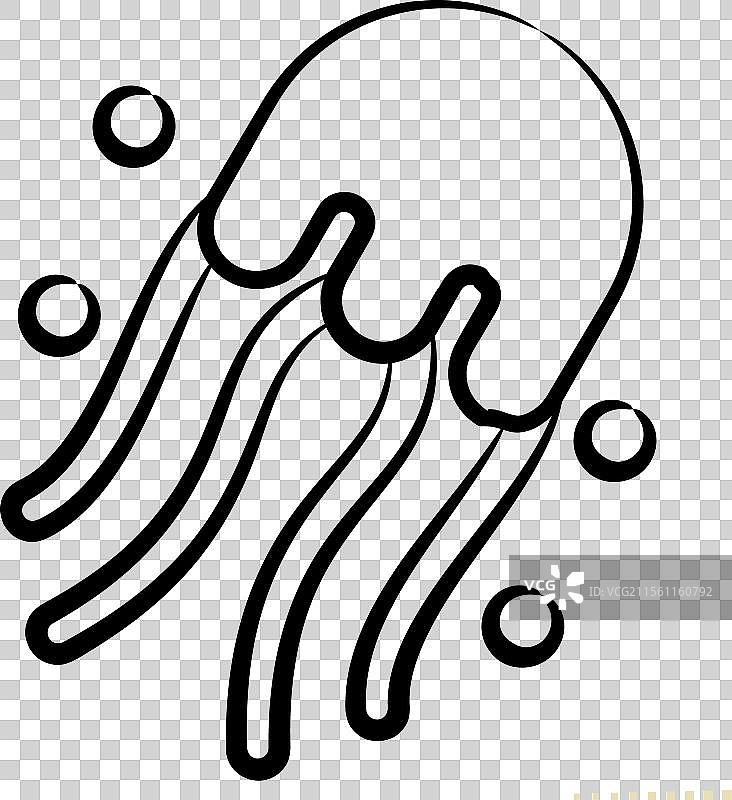 与海鲜相关的水母图标手势图片素材