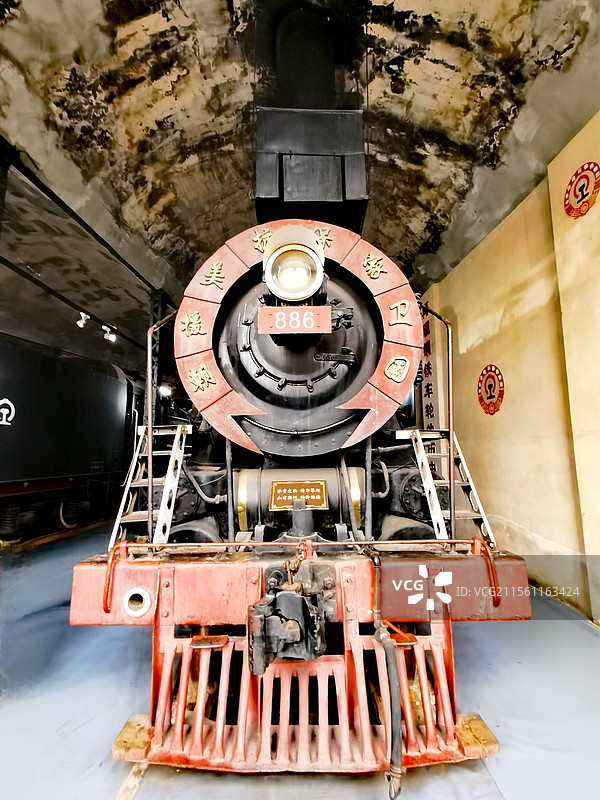 横道河子中东铁路机车库——解放型886号蒸汽机车图片素材