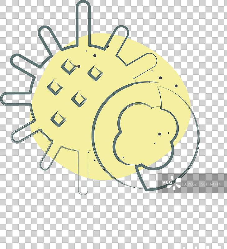 与海鲜相关的海胆图标，颜色丰富图片素材