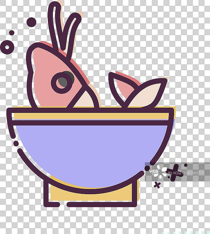 海鲜相关的汤图标，MBE风格图片素材