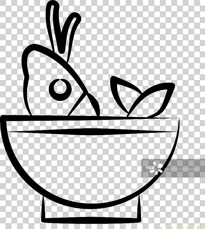 与海鲜相关的汤图标，手势符号图片素材