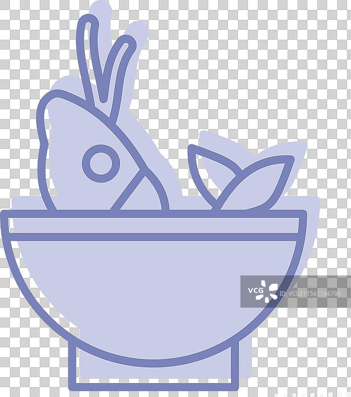 与海鲜相关的汤图标，双色设计图片素材