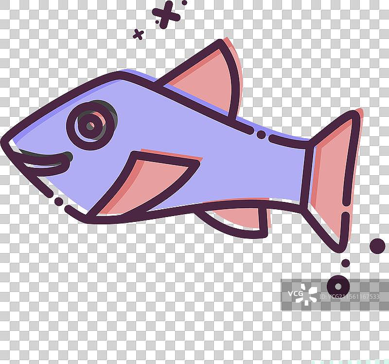 与海鲜相关的图标鳟鱼，MBE风格图片素材