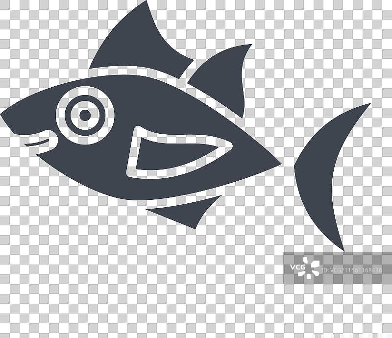 与海鲜相关的金枪鱼图标符号，图形风格图片素材