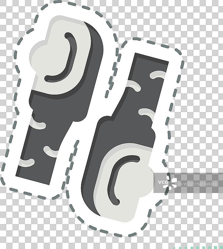 太平洋地蛤贴纸线条剪切图图片素材