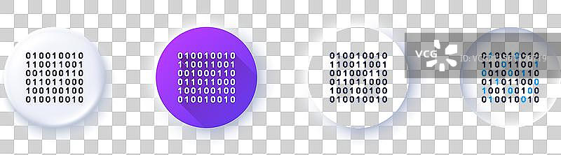 二进制代码线条图标计算机机器代码标志图片素材