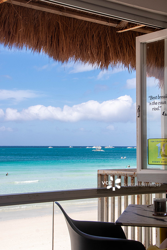 长滩岛的沙滩与日落图片素材