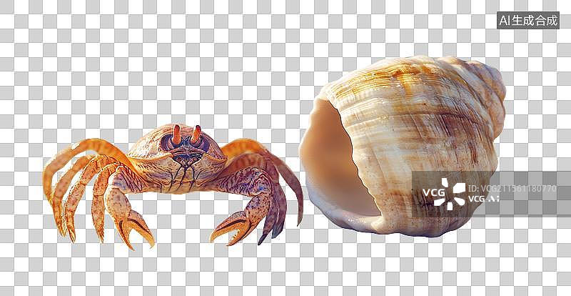 【AI数字艺术】沙滩上的寄居蟹图片素材