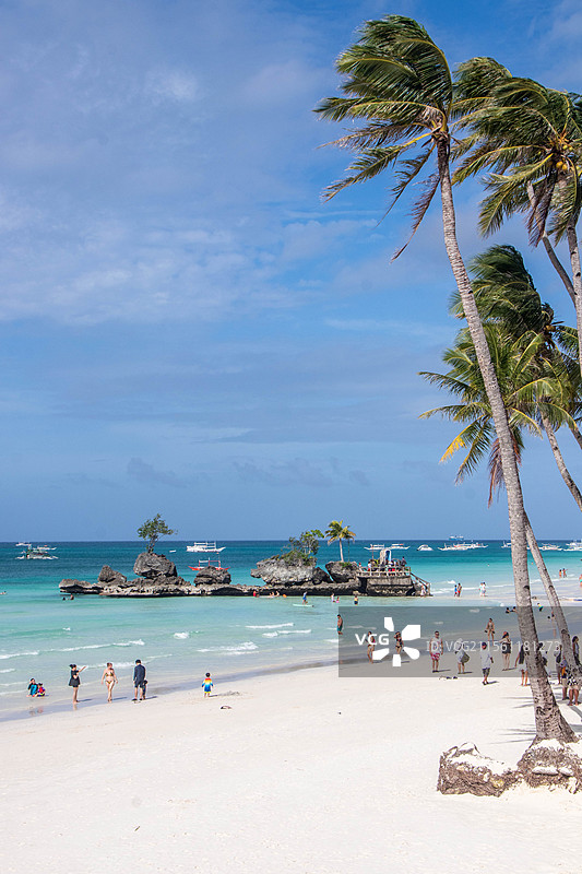 长滩岛的沙滩与日落图片素材
