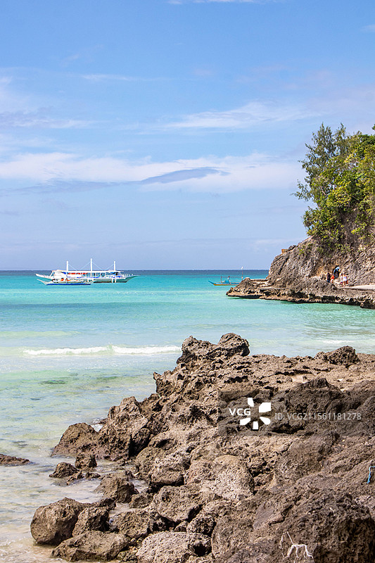 长滩岛的沙滩与日落图片素材