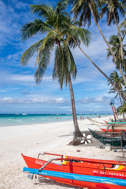 长滩岛的沙滩与日落图片素材