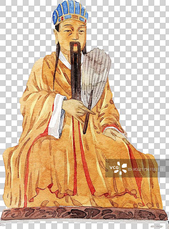 成都武侯祠丞相插画图片素材