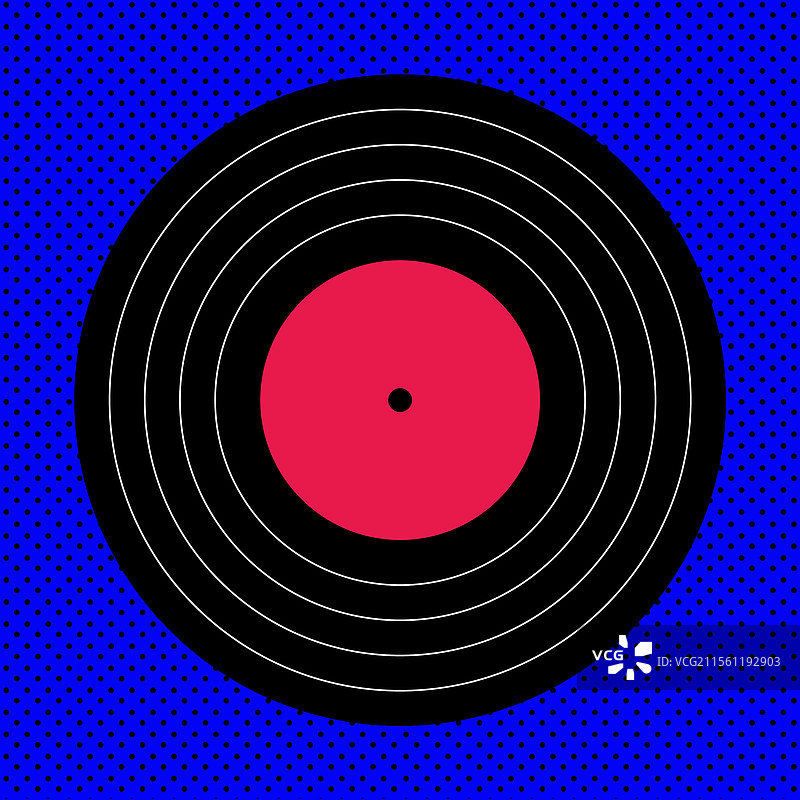 复古波普艺术风格的黑胶唱片标志图片素材