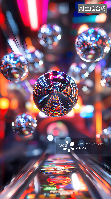 【AI数字艺术】弹珠机与反光弹珠图片素材