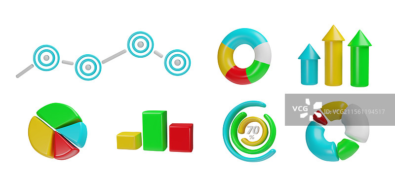 3D渲染信息图表集图片素材
