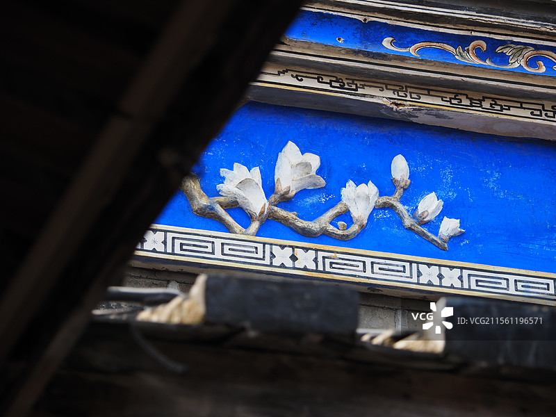 福州三坊七巷小黄楼建筑及彩绘图片素材