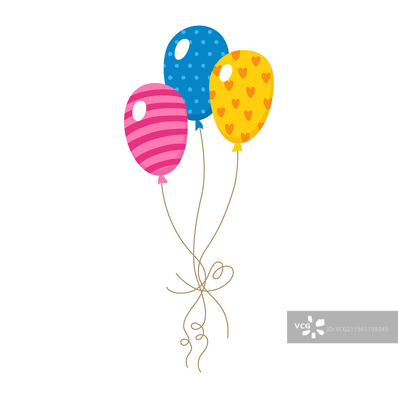 五彩缤纷的装饰气球束图片素材