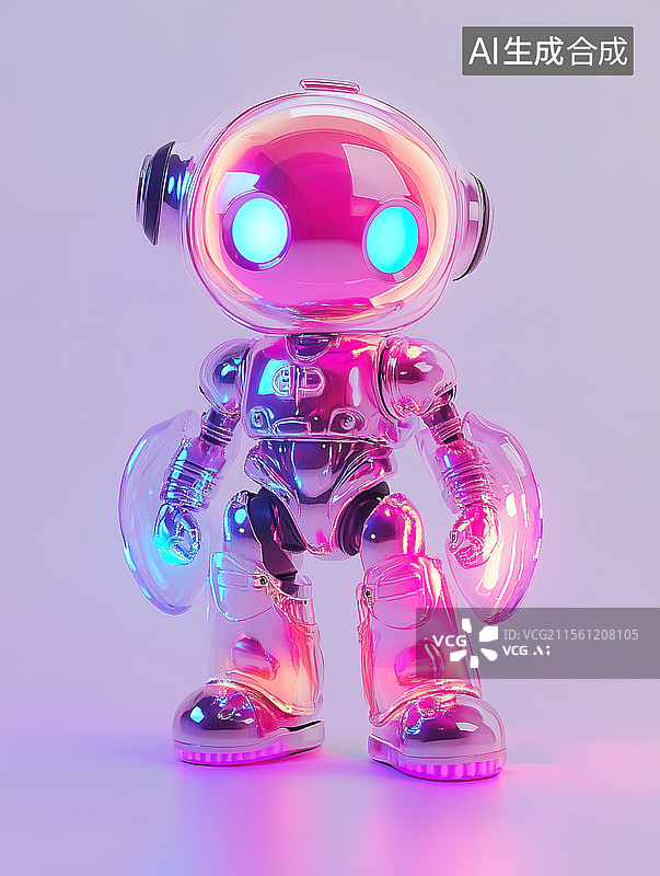 【AI数字艺术】卡通小机器人图片素材