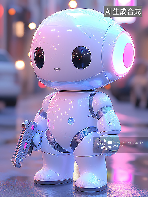 【AI数字艺术】卡通小机器人图片素材