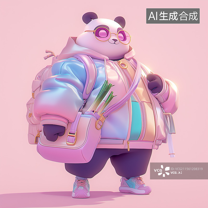 【AI数字艺术】时尚潮流熊猫图片素材