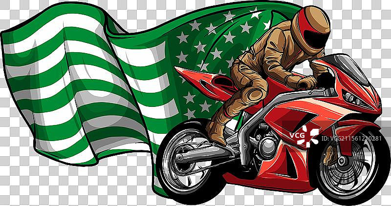 运动摩托车赛车手快速骑行图片素材