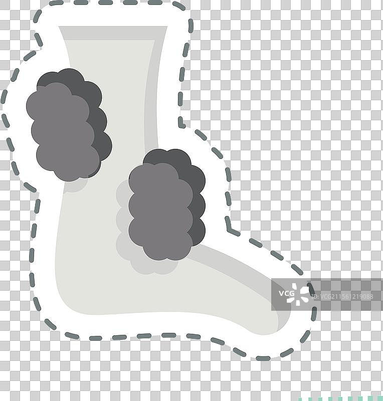 与卫生相关的干净脚部贴纸线条剪切图片素材